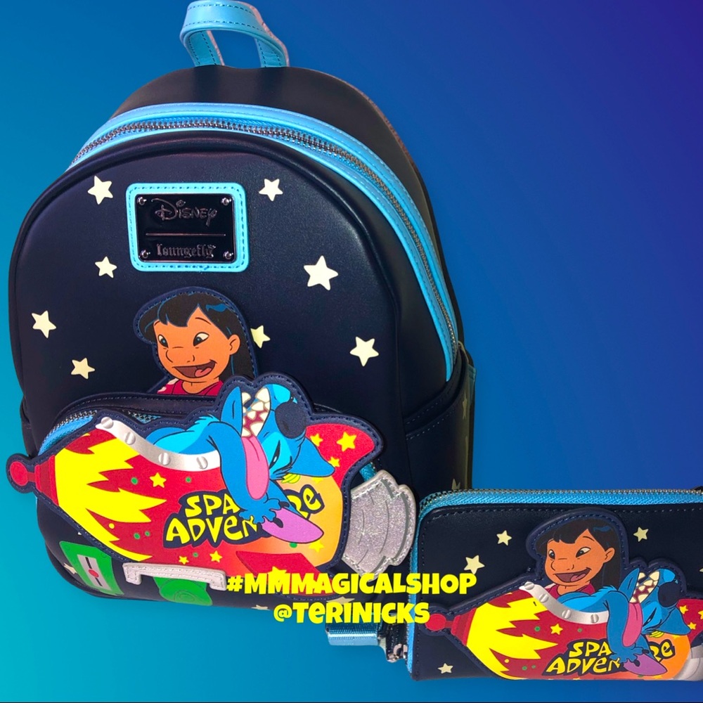 Lilo &Stitch Space Adventure Glow in the Dark Backpack&Matching Wallet